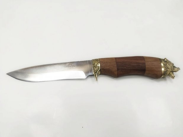Нож  « НР-006 » худ.литьё, голова Медведя.